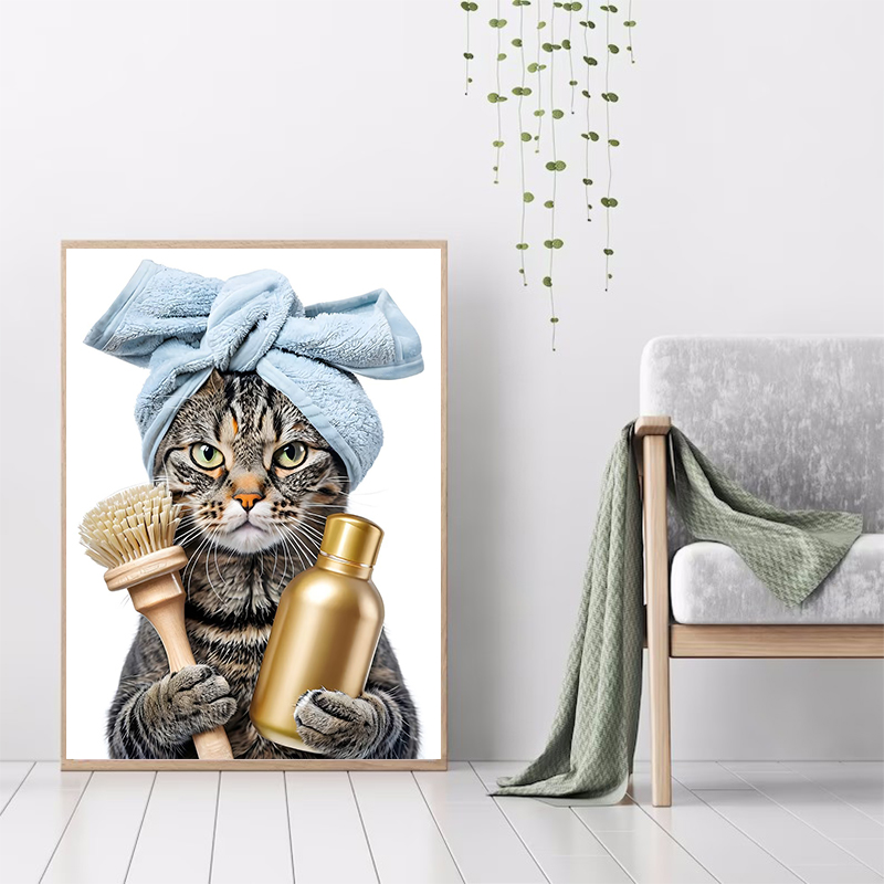 Cat with Martini in Bathtub Bl - Spa Wellness Images 评论和价格