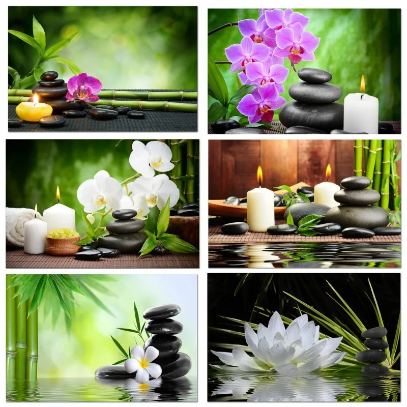 Zen Spa Still Life Canvas Wall - Spa Wellness Images 评论和价格